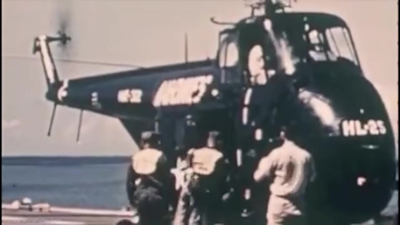 Historical aircraft footage used in the source video to mark the nuclear arms race chapter